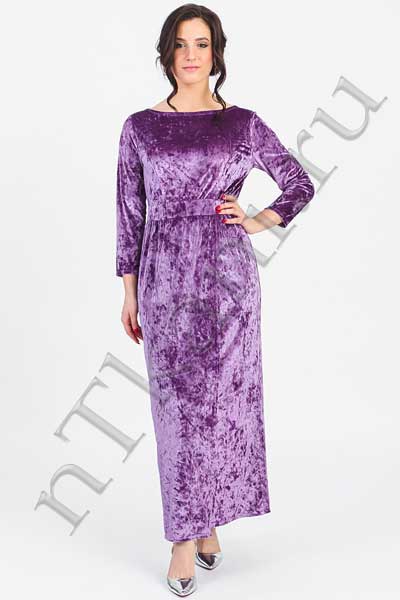 фиолетовое бархатное платье