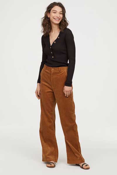 вельветовые коричневые брюки женские