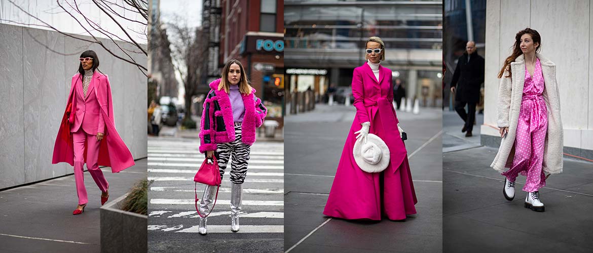 Ярко-розовый был уличным хитом в 4 день Недели моды в Нью-Йорке